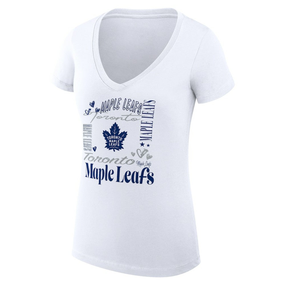 Toronto Maple Leafs G-III 4Her by Carl Banks Women's Super-Slim Fit Lightweight Collage Team Graphic T-Shirt - White | NHL online
