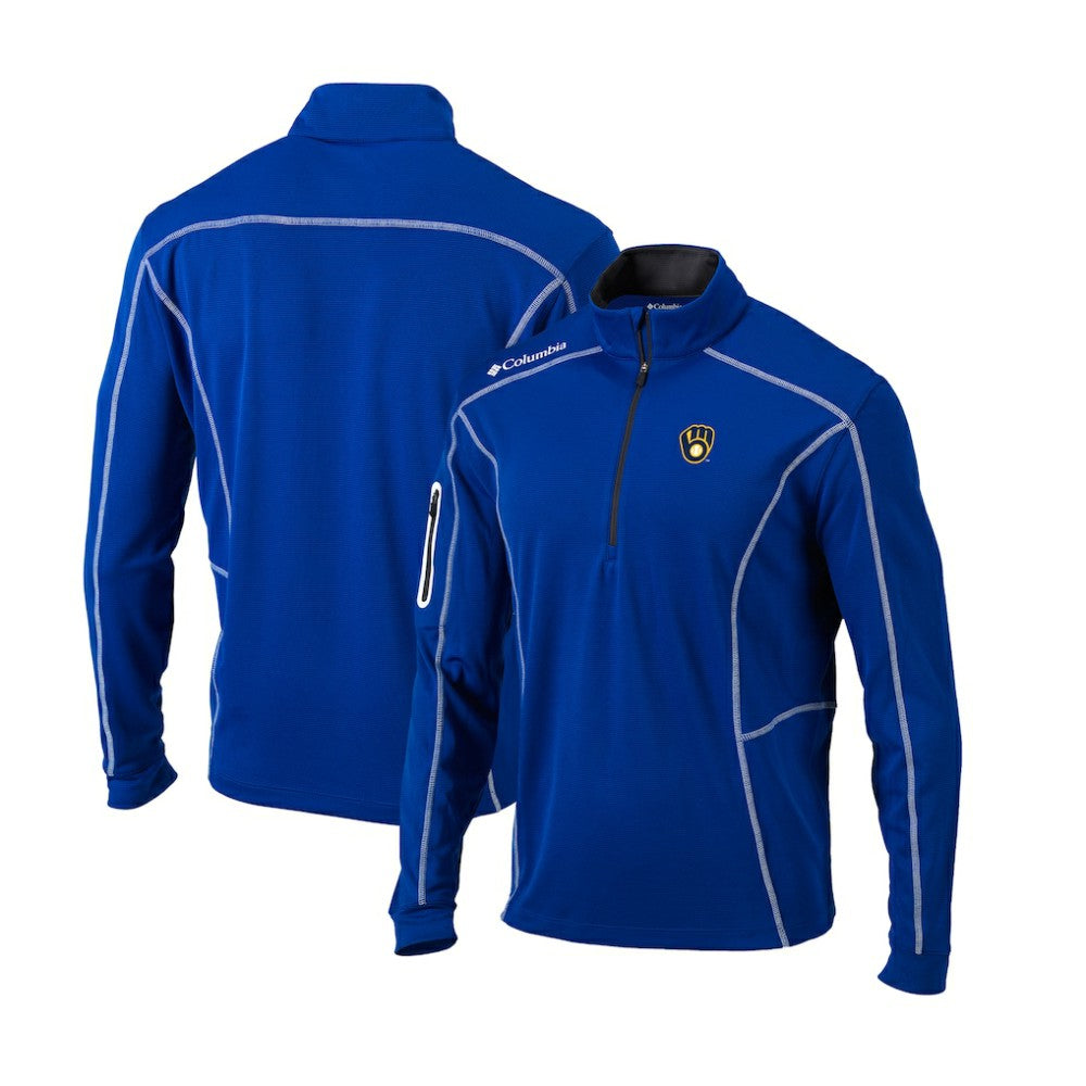 Milwaukee Brewers Columbia Cooperstown Collection Omni-Wick Shotgun Quarter-Zip Top for sale