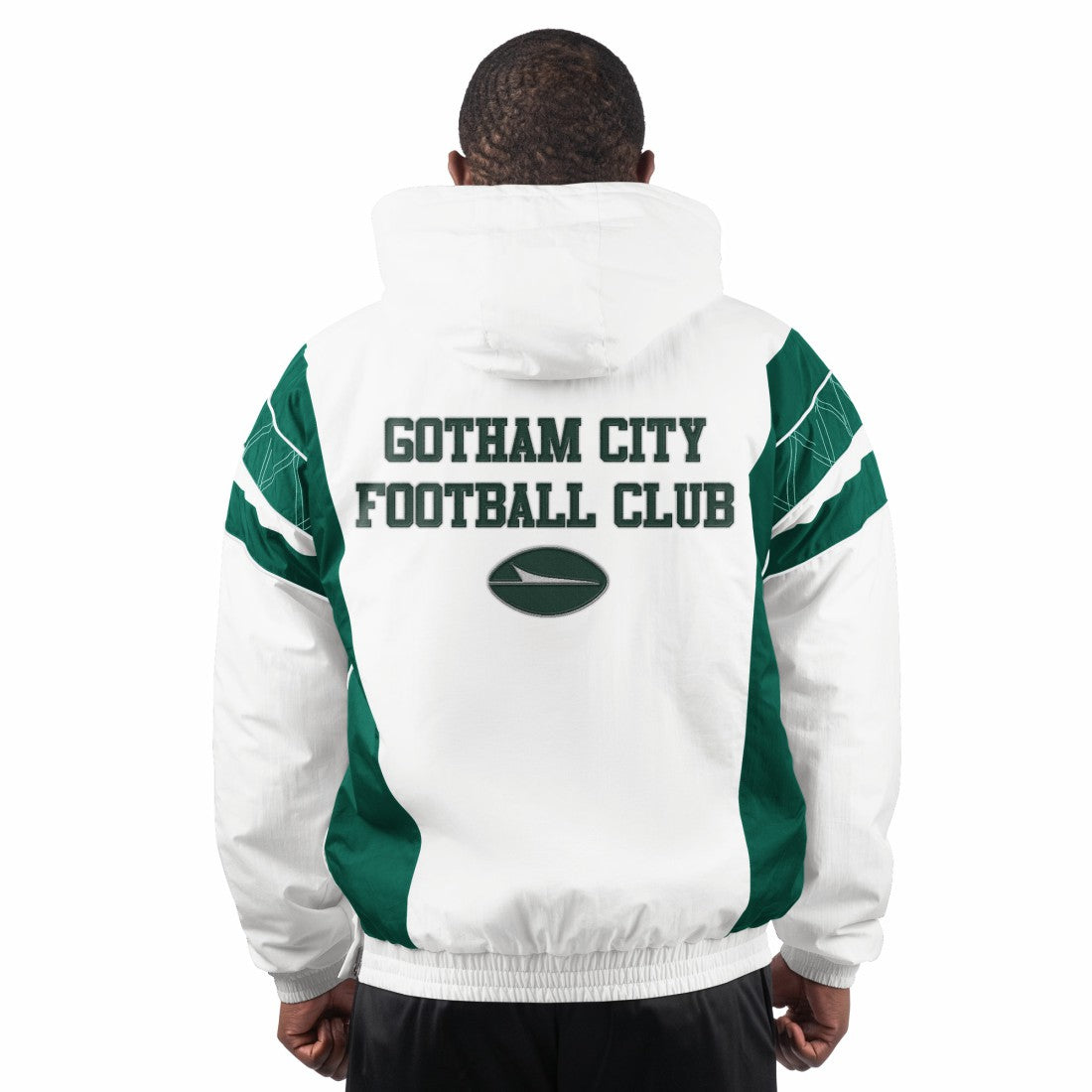 New York Jets Starter Gotham City Half-Zip Hoodie Jacket - White - NFL