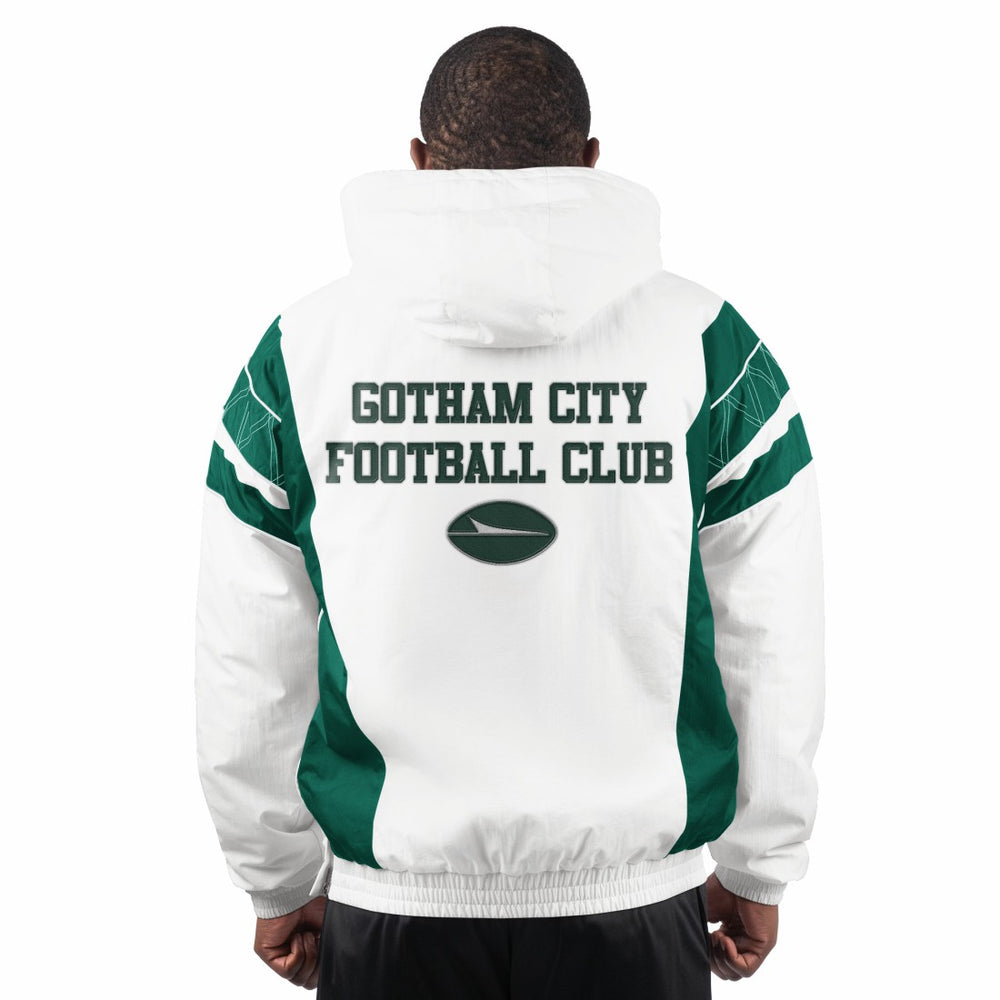 New York Jets Starter Gotham City Half-Zip Hoodie Jacket - White - NFL