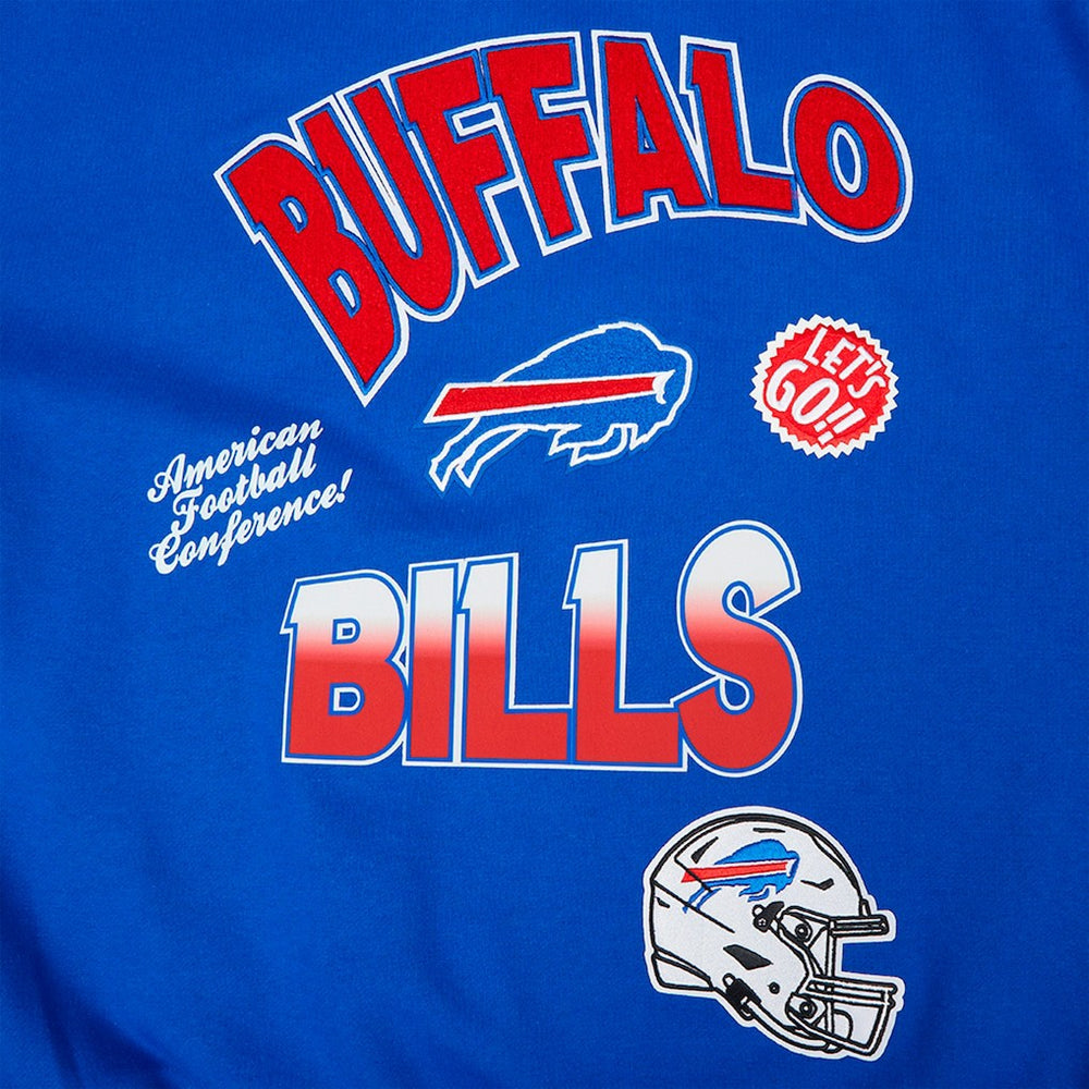 Buffalo Bills Pro Standard Turn It Up Drop Shoulder Pullover Sweatshirt - Royal - NFL