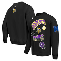 Minnesota Vikings Pro Standard Turn It Up Drop Shoulder Pullover Sweatshirt - Black - NFL