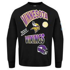 Minnesota Vikings Pro Standard Turn It Up Drop Shoulder Pullover Sweatshirt - Black - NFL