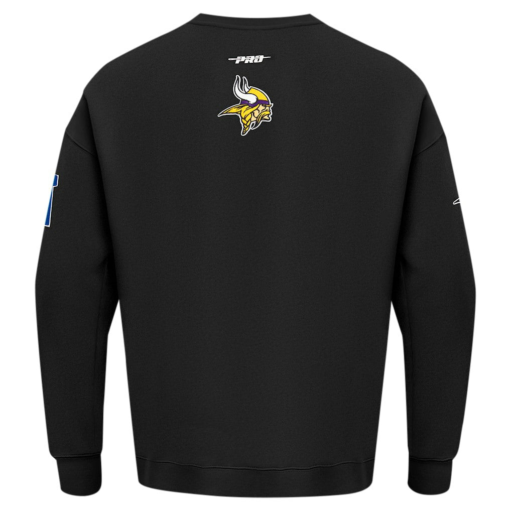 Minnesota Vikings Pro Standard Turn It Up Drop Shoulder Pullover Sweatshirt - Black - NFL