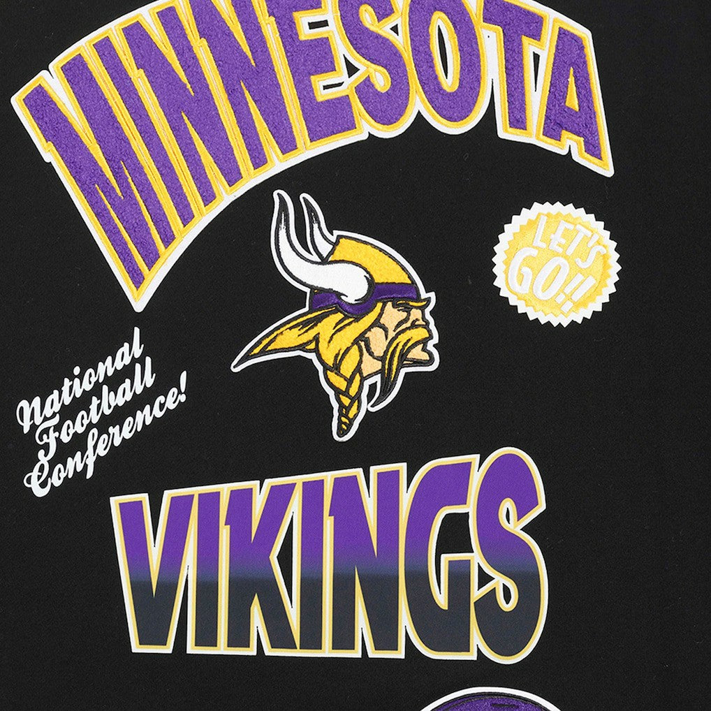 Minnesota Vikings Pro Standard Turn It Up Drop Shoulder Pullover Sweatshirt - Black - NFL