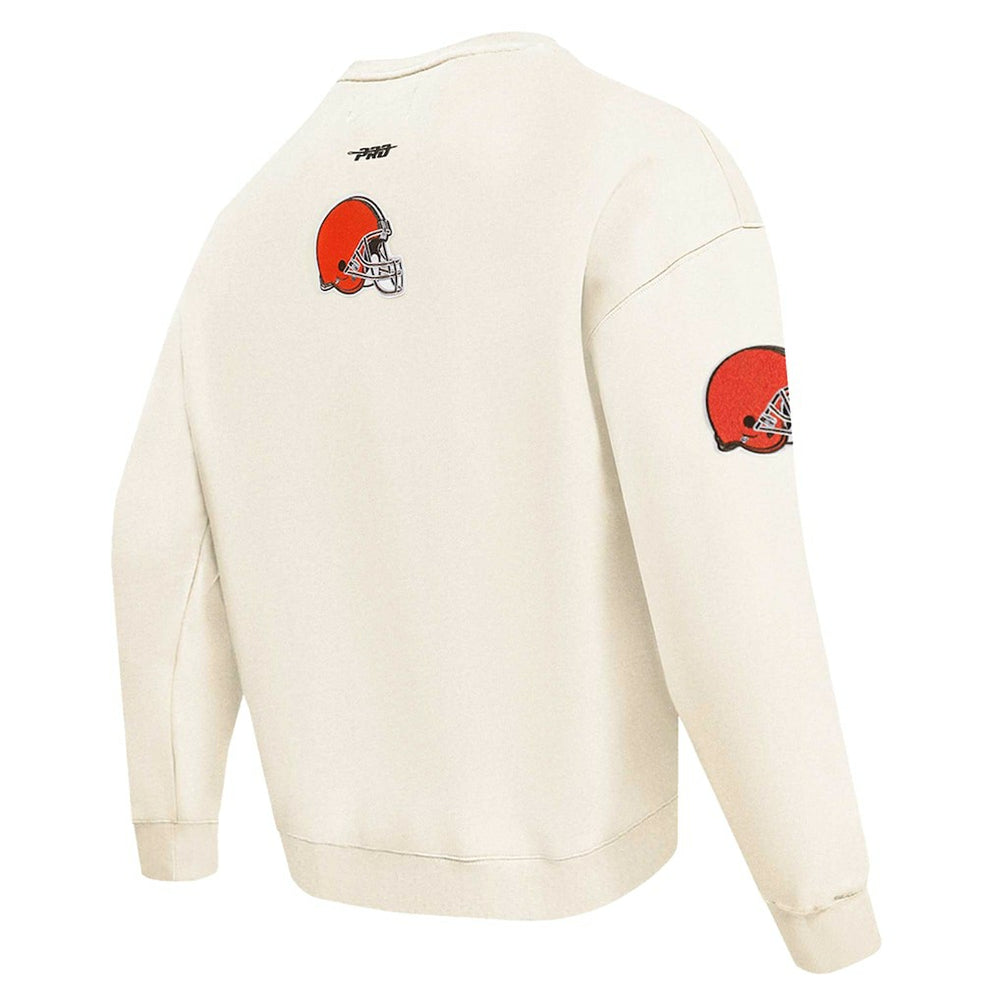 Cleveland Browns Pro Standard Turn It Up Pullover Sweatshirt - Cream - NFL