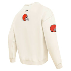 Cleveland Browns Pro Standard Turn It Up Pullover Sweatshirt - Cream - NFL