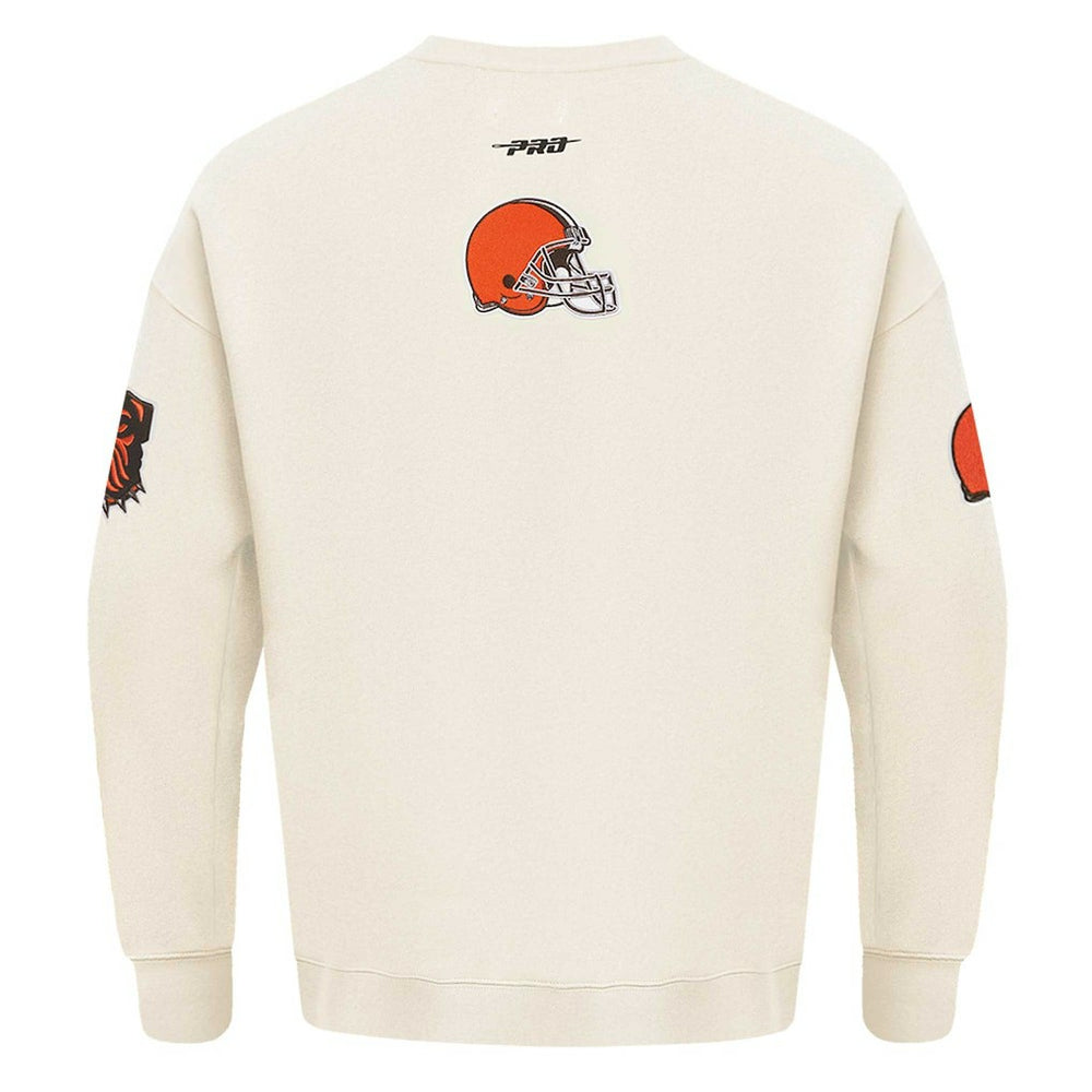 Cleveland Browns Pro Standard Turn It Up Pullover Sweatshirt - Cream - NFL
