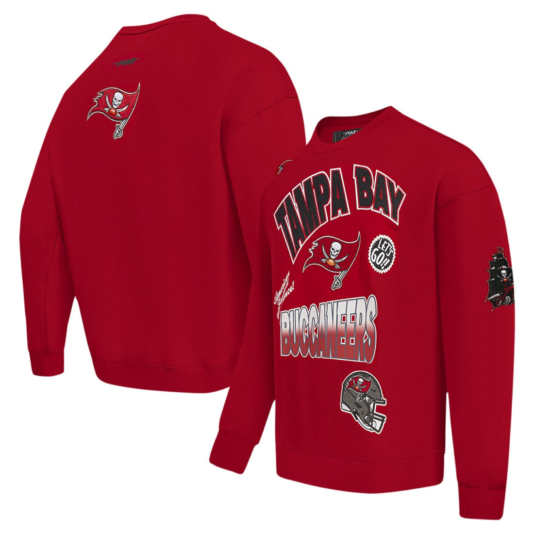 Tampa Bay Buccaneers Pro Standard Turn It Up Drop Shoulder Pullover Sweatshirt - Red - NFL