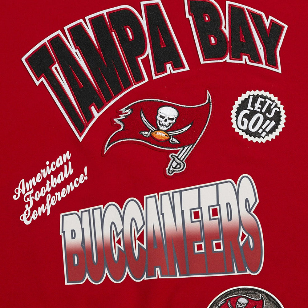 Tampa Bay Buccaneers Pro Standard Turn It Up Drop Shoulder Pullover Sweatshirt - Red - NFL