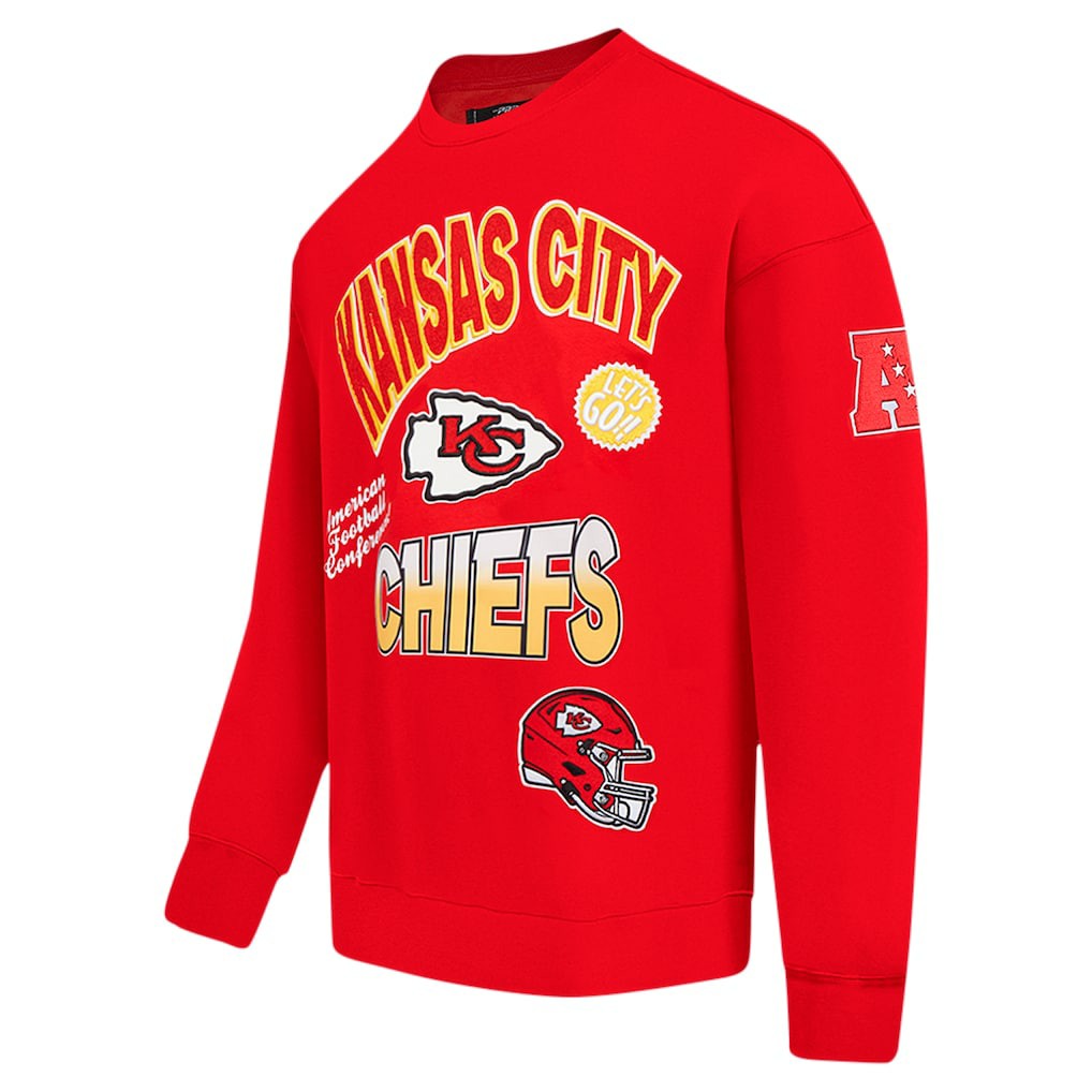 Kansas City Chiefs Pro Standard Turn It Up Drop Shoulder Pullover Sweatshirt - Red - NFL