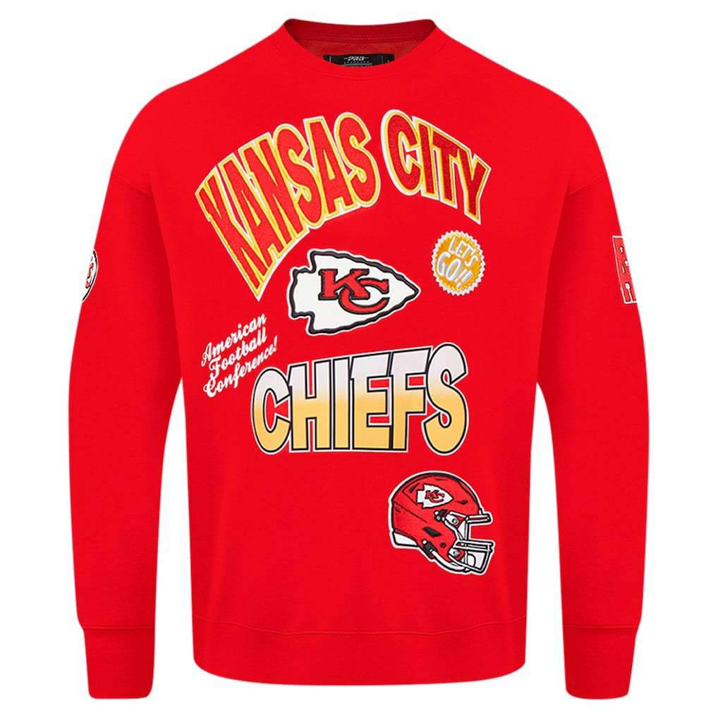Kansas City Chiefs Pro Standard Turn It Up Drop Shoulder Pullover Sweatshirt - Red - NFL