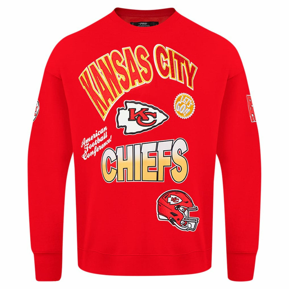 Kansas City Chiefs Pro Standard Turn It Up Drop Shoulder Pullover Sweatshirt - Red - NFL