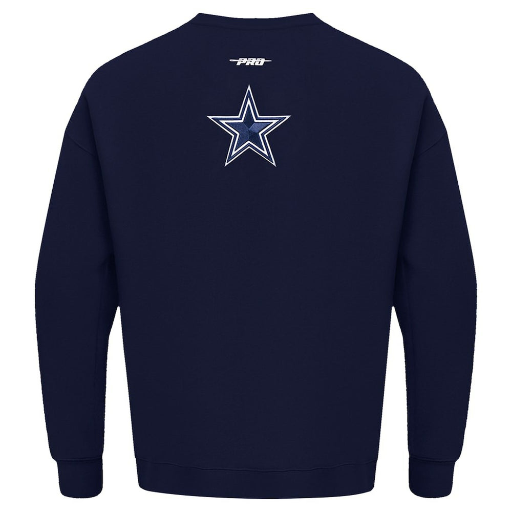 Dallas Cowboys Pro Standard Turn It Up Drop Shoulder Pullover Sweatshirt - Navy - NFL