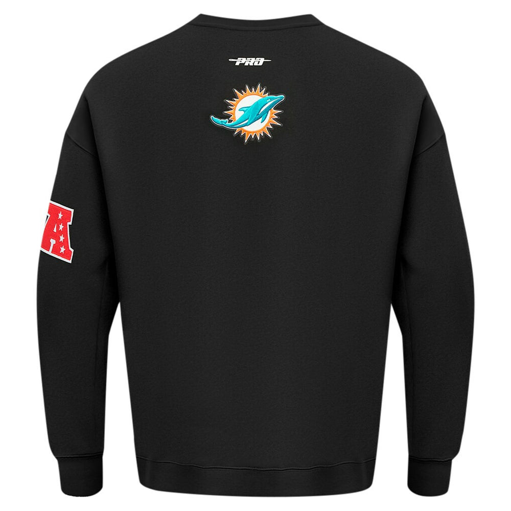 Miami Dolphins Pro Standard Turn It Up Drop Shoulder Pullover Sweatshirt - Black - NFL