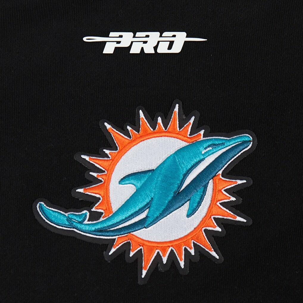 Miami Dolphins Pro Standard Turn It Up Drop Shoulder Pullover Sweatshirt - Black - NFL