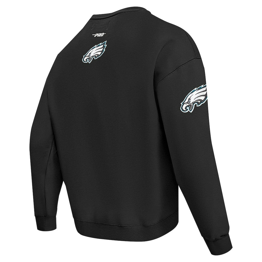 Philadelphia Eagles Pro Standard Turn It Up Drop Shoulder Pullover Sweatshirt - Black - NFL