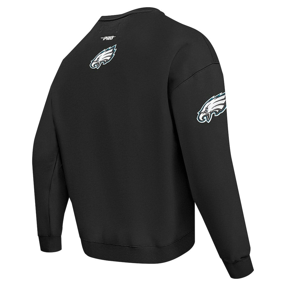 Philadelphia Eagles Pro Standard Turn It Up Drop Shoulder Pullover Sweatshirt - Black - NFL