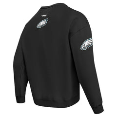 Philadelphia Eagles Pro Standard Turn It Up Drop Shoulder Pullover Sweatshirt - Black - NFL