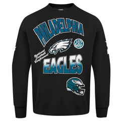 Philadelphia Eagles Pro Standard Turn It Up Drop Shoulder Pullover Sweatshirt - Black - NFL