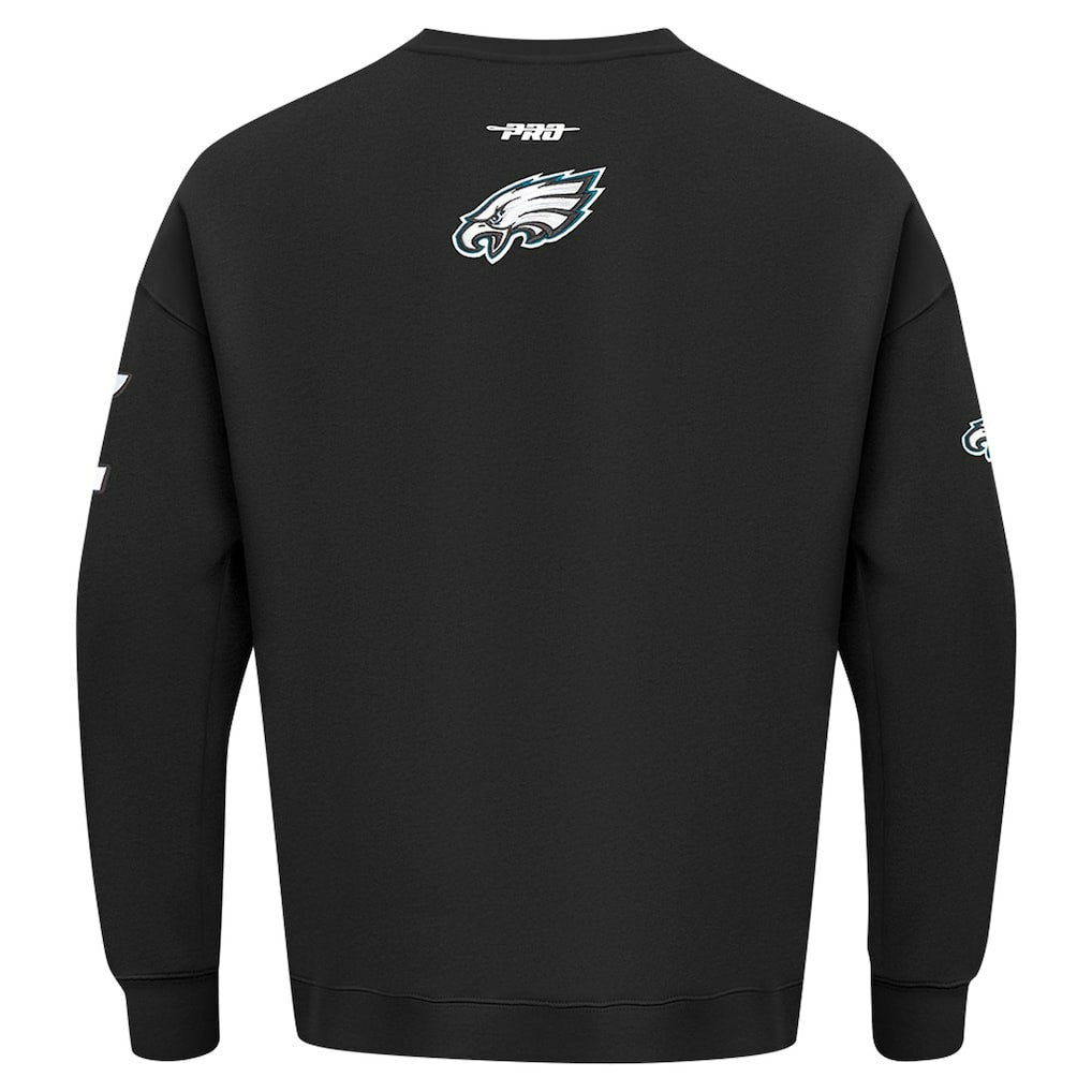 Philadelphia Eagles Pro Standard Turn It Up Drop Shoulder Pullover Sweatshirt - Black - NFL