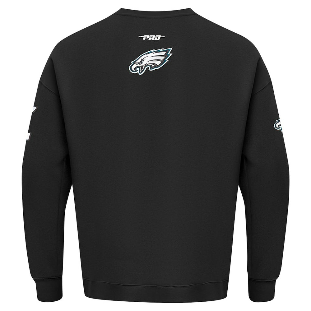Philadelphia Eagles Pro Standard Turn It Up Drop Shoulder Pullover Sweatshirt - Black - NFL