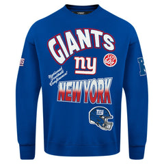 New York Giants Pro Standard Turn It Up Drop Shoulder Pullover Sweatshirt - Royal - NFL
