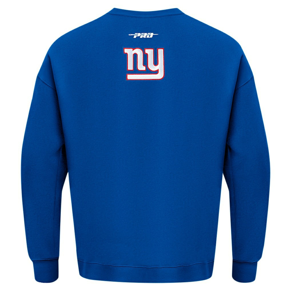 New York Giants Pro Standard Turn It Up Drop Shoulder Pullover Sweatshirt - Royal - NFL
