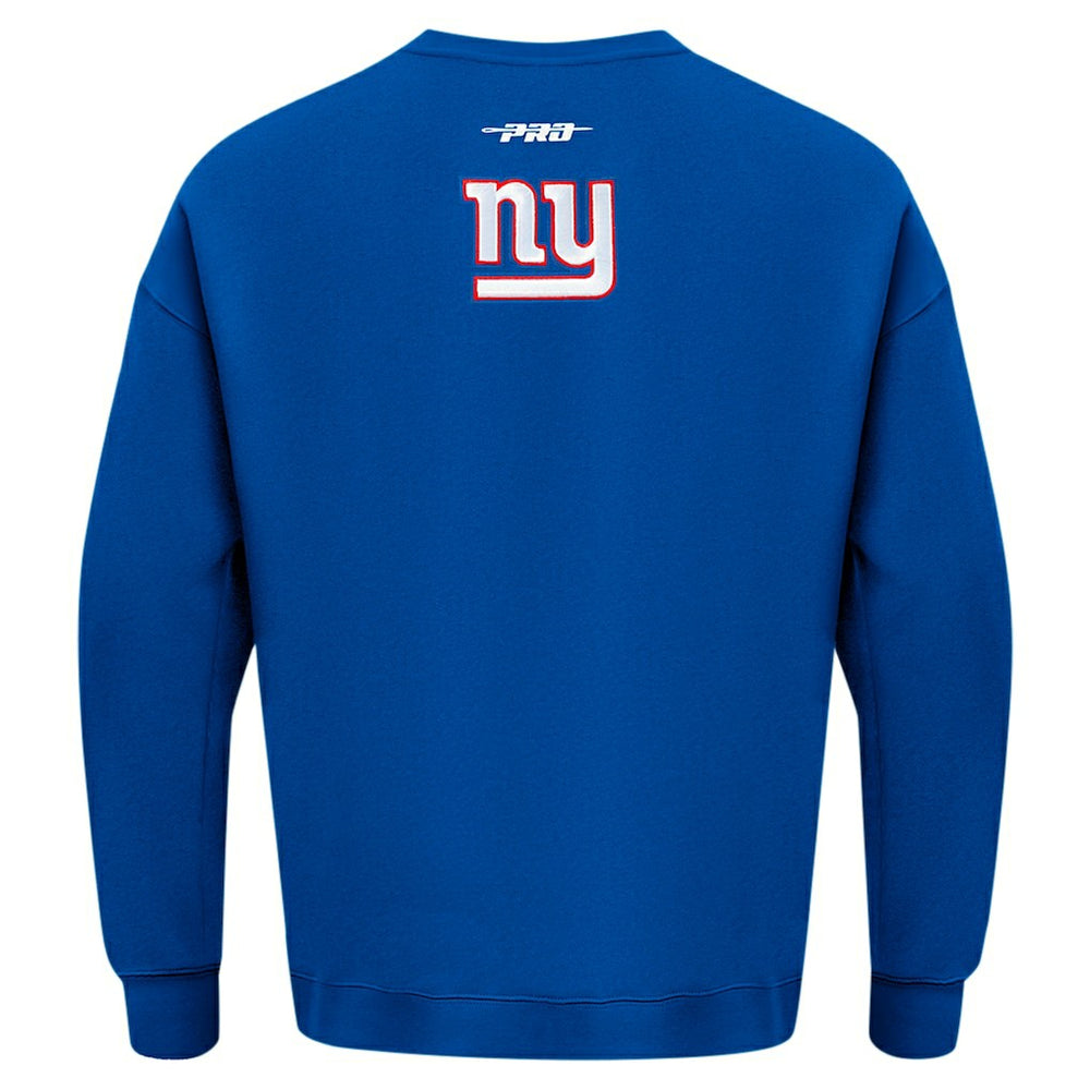 New York Giants Pro Standard Turn It Up Drop Shoulder Pullover Sweatshirt - Royal - NFL