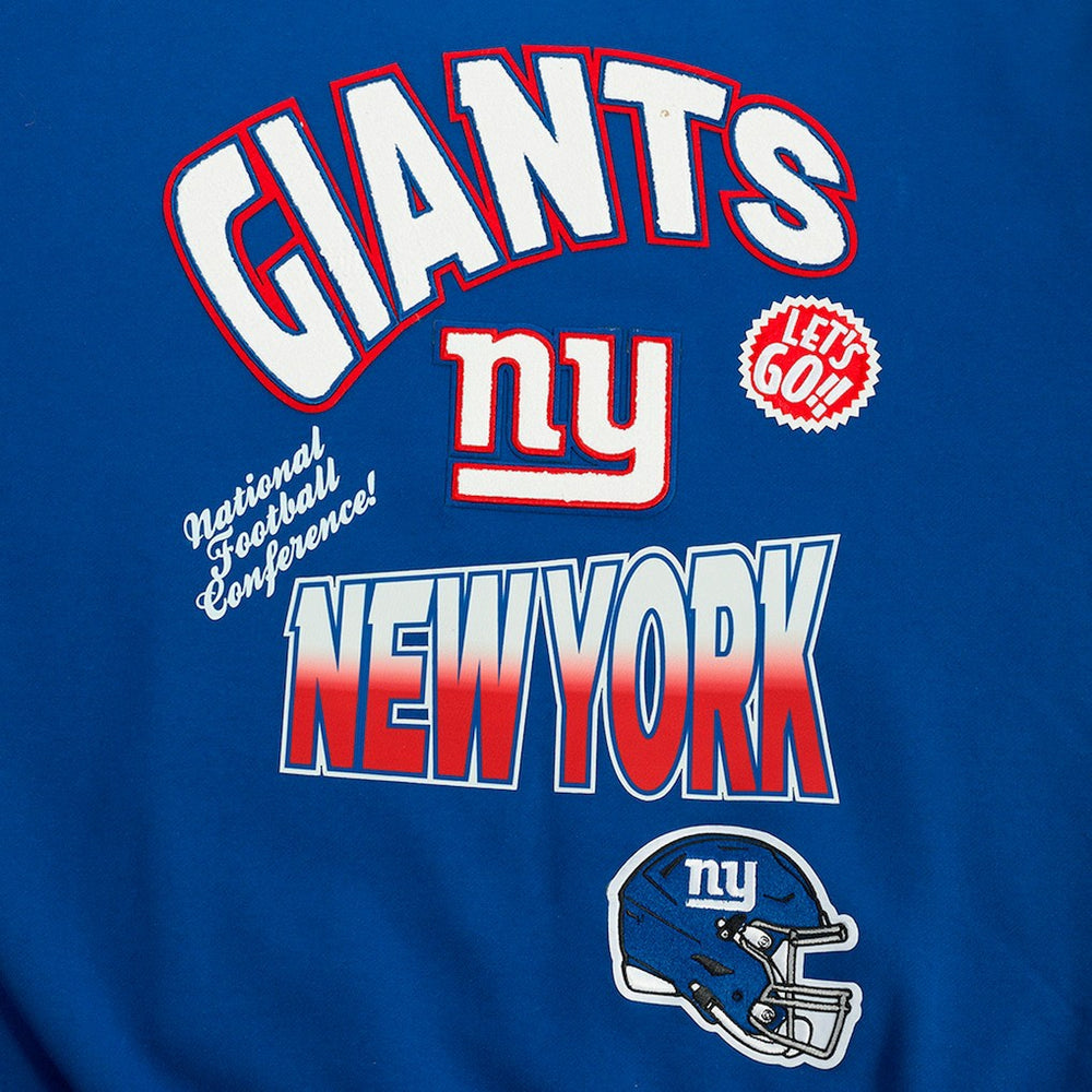 New York Giants Pro Standard Turn It Up Drop Shoulder Pullover Sweatshirt - Royal - NFL
