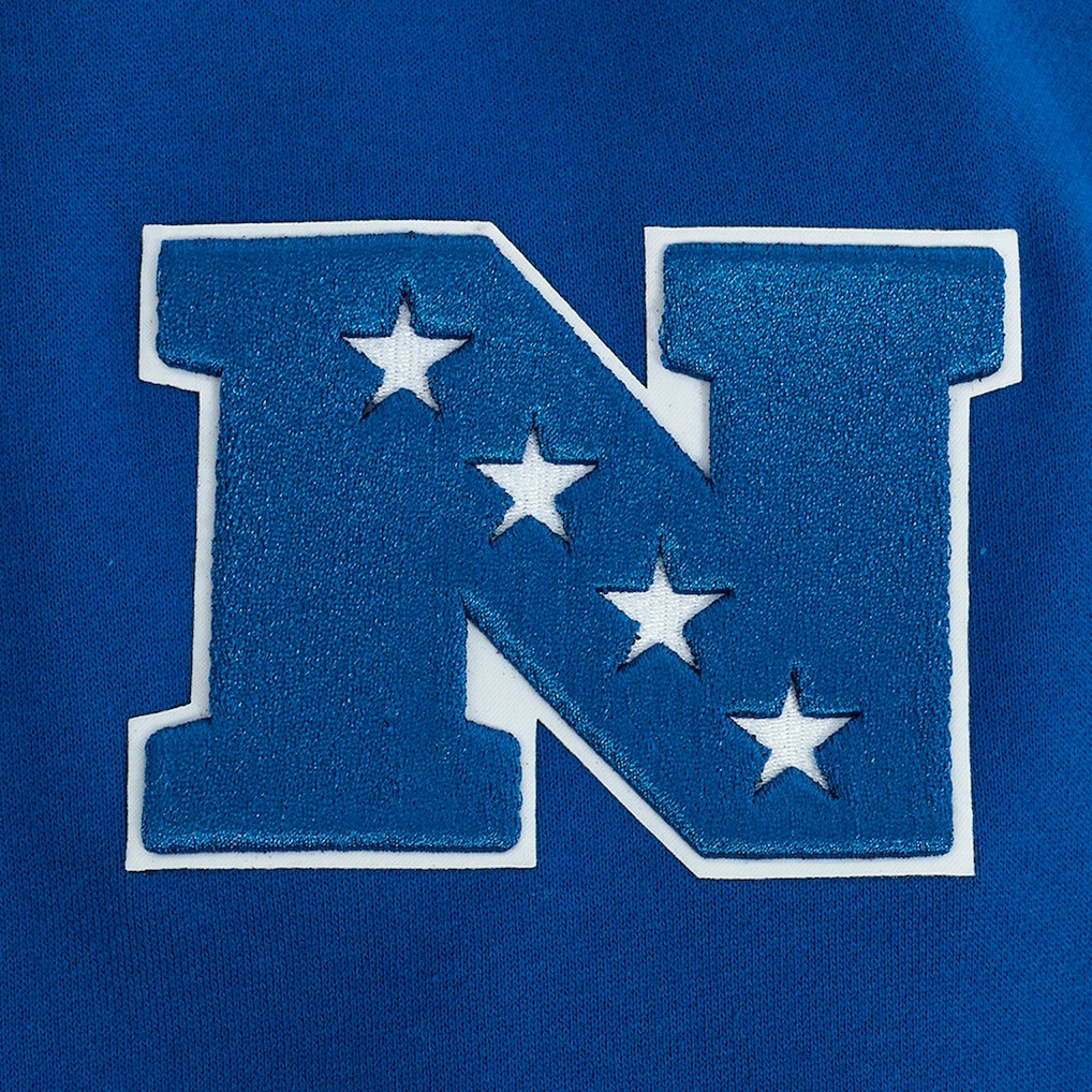 New York Giants Pro Standard Turn It Up Drop Shoulder Pullover Sweatshirt - Royal - NFL