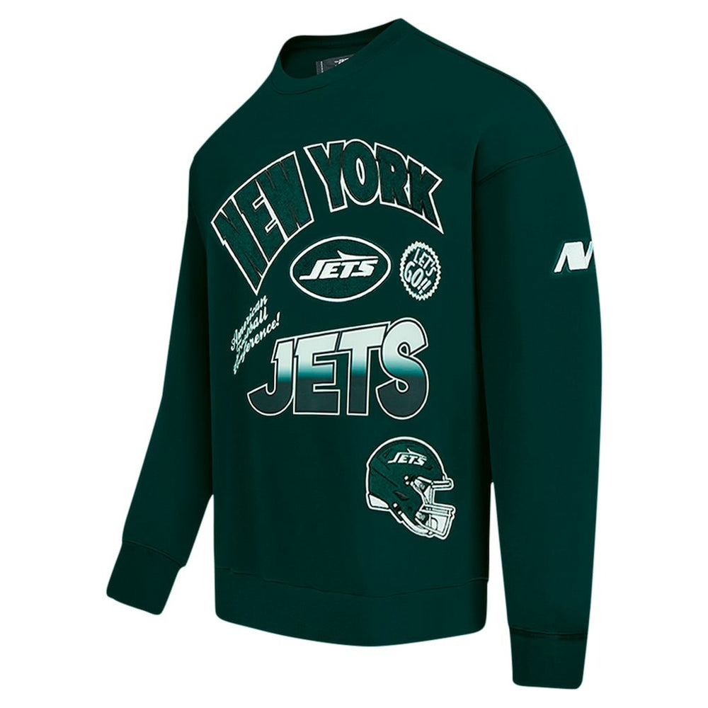 New York Jets Pro Standard Turn It Up Drop Shoulder Pullover Sweatshirt - Green - NFL