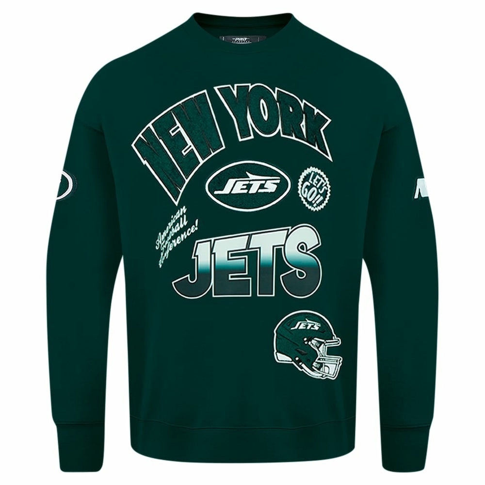 New York Jets Pro Standard Turn It Up Drop Shoulder Pullover Sweatshirt - Green - NFL