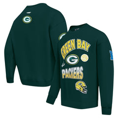 Green Bay Packers Pro Standard Turn It Up Drop Shoulder Pullover Sweatshirt - Green - NFL