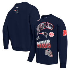 New England Patriots Pro Standard Turn It Up Drop Shoulder Pullover Sweatshirt - Navy - NFL