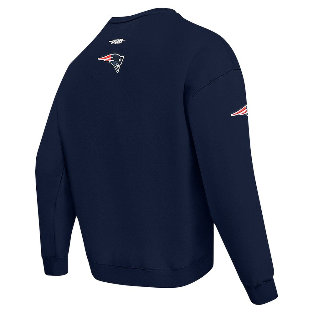 New England Patriots Pro Standard Turn It Up Drop Shoulder Pullover Sweatshirt - Navy - NFL