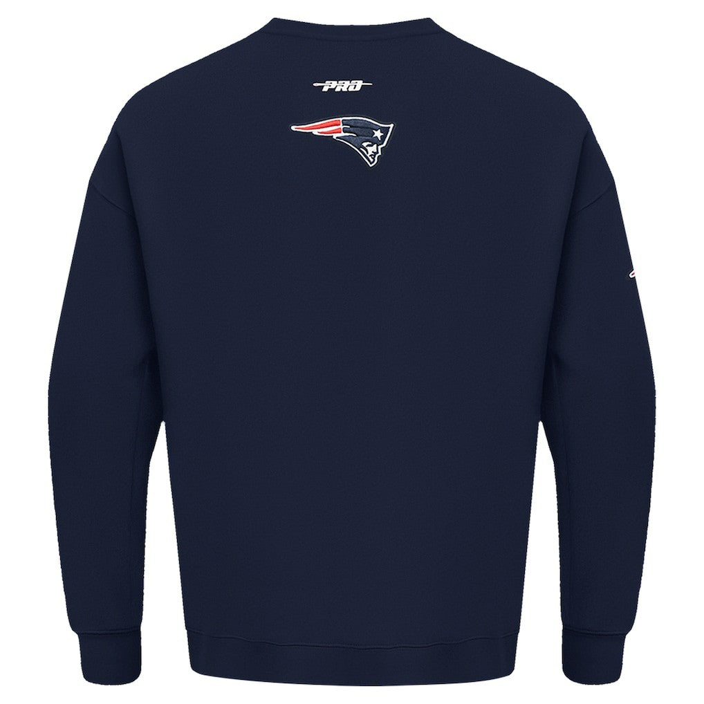 New England Patriots Pro Standard Turn It Up Drop Shoulder Pullover Sweatshirt - Navy - NFL