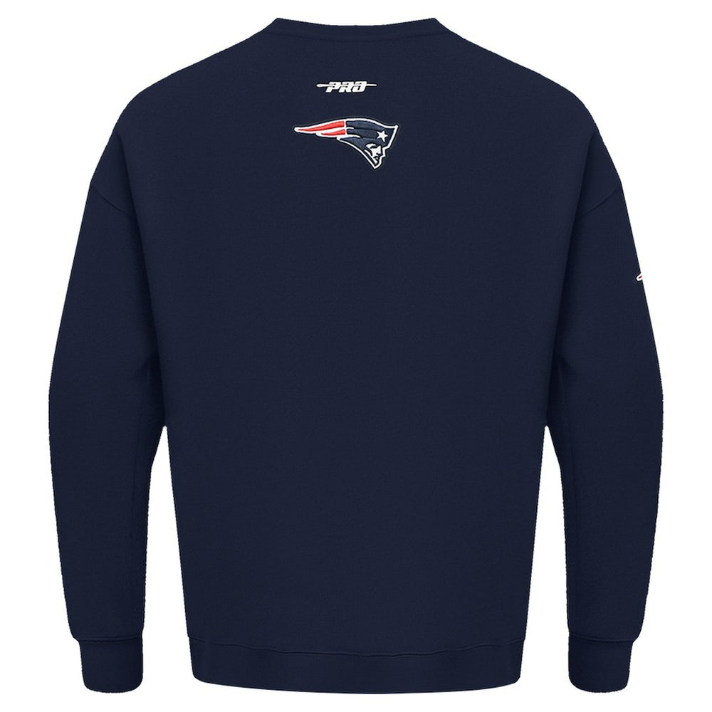 New England Patriots Pro Standard Turn It Up Drop Shoulder Pullover Sweatshirt - Navy - NFL