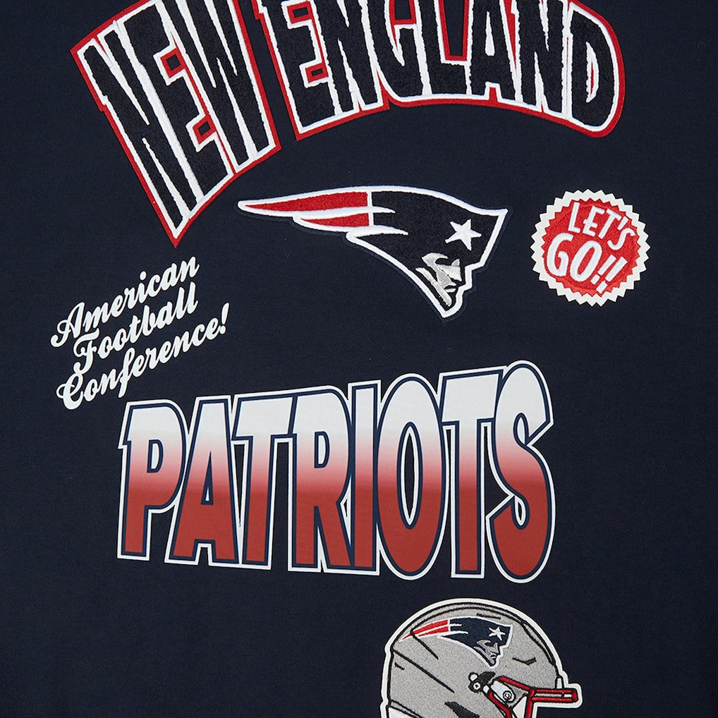 New England Patriots Pro Standard Turn It Up Drop Shoulder Pullover Sweatshirt - Navy - NFL