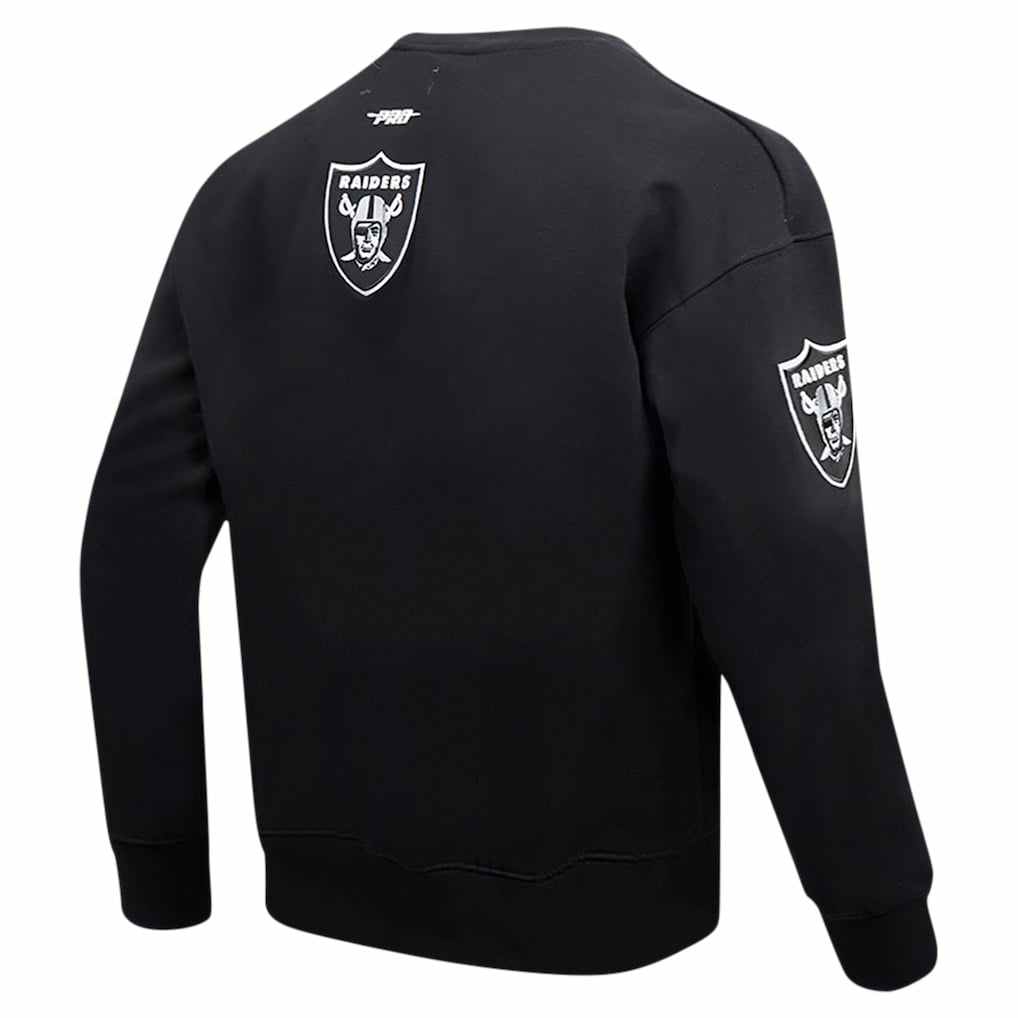 Las Vegas Raiders Pro Standard Turn It Up Drop Shoulder Pullover Sweatshirt - Black - NFL