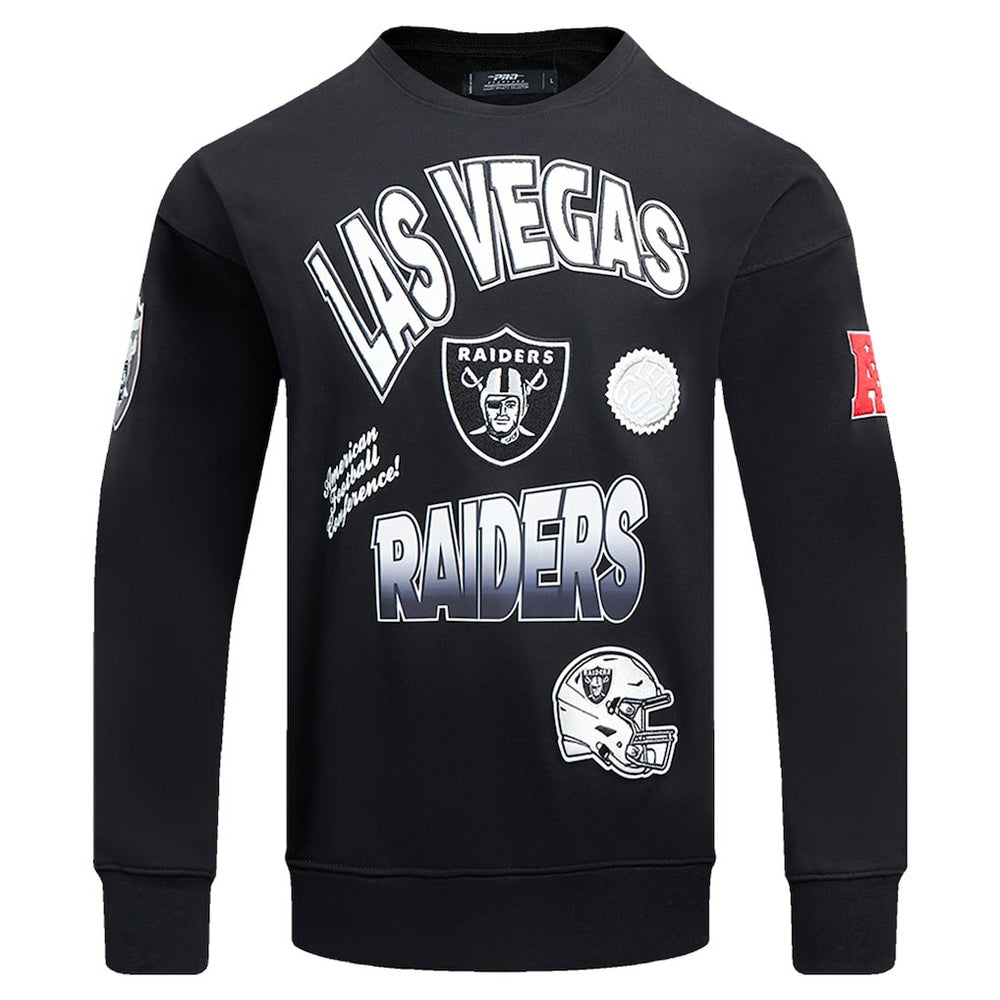 Las Vegas Raiders Pro Standard Turn It Up Drop Shoulder Pullover Sweatshirt - Black - NFL