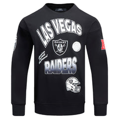Las Vegas Raiders Pro Standard Turn It Up Drop Shoulder Pullover Sweatshirt - Black - NFL