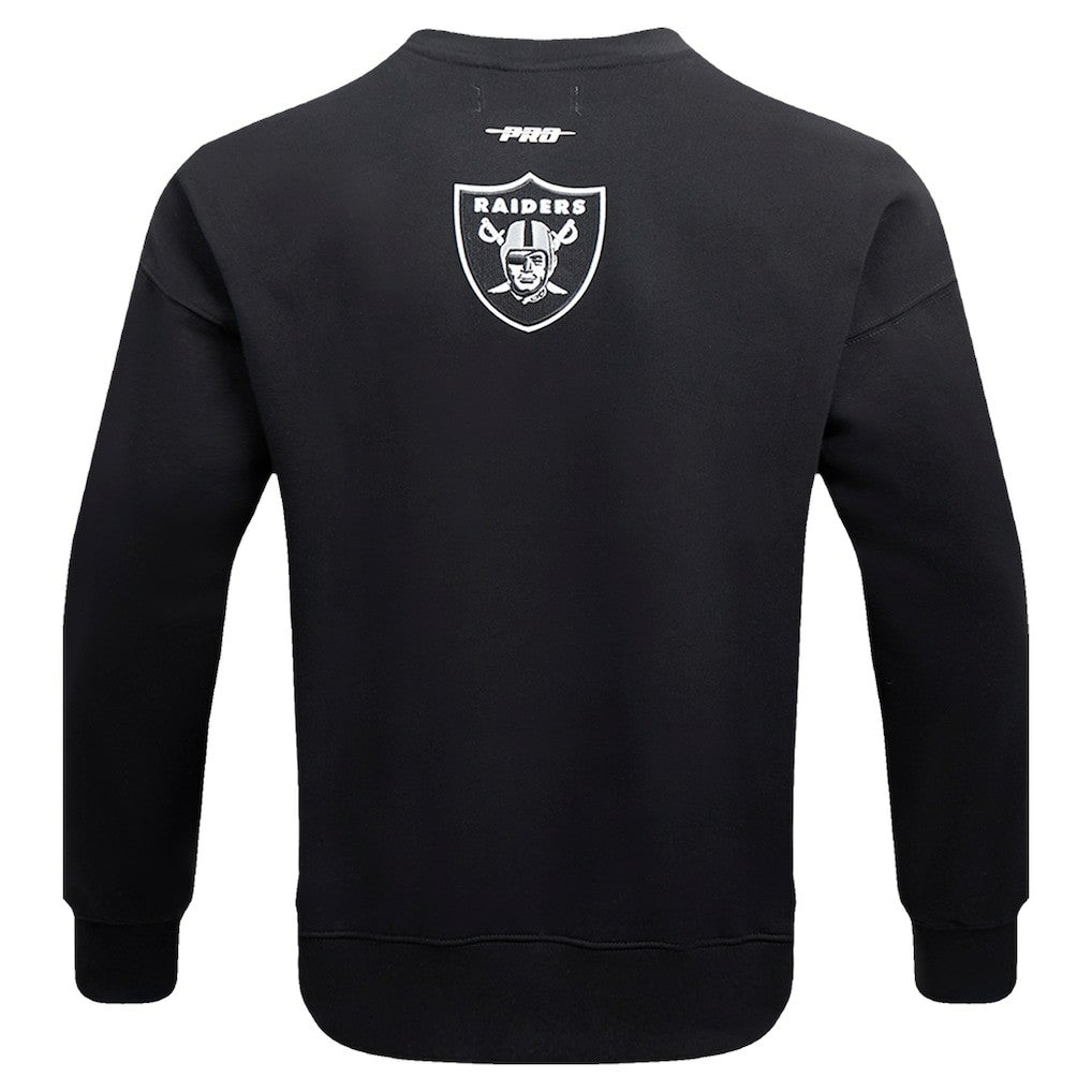 Las Vegas Raiders Pro Standard Turn It Up Drop Shoulder Pullover Sweatshirt - Black - NFL