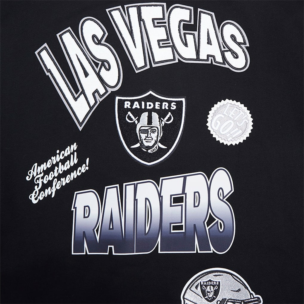 Las Vegas Raiders Pro Standard Turn It Up Drop Shoulder Pullover Sweatshirt - Black - NFL