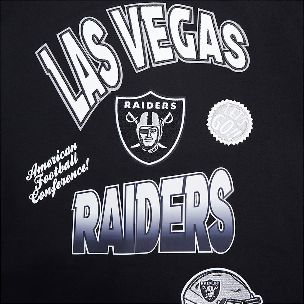 Las Vegas Raiders Pro Standard Turn It Up Drop Shoulder Pullover Sweatshirt - Black - NFL