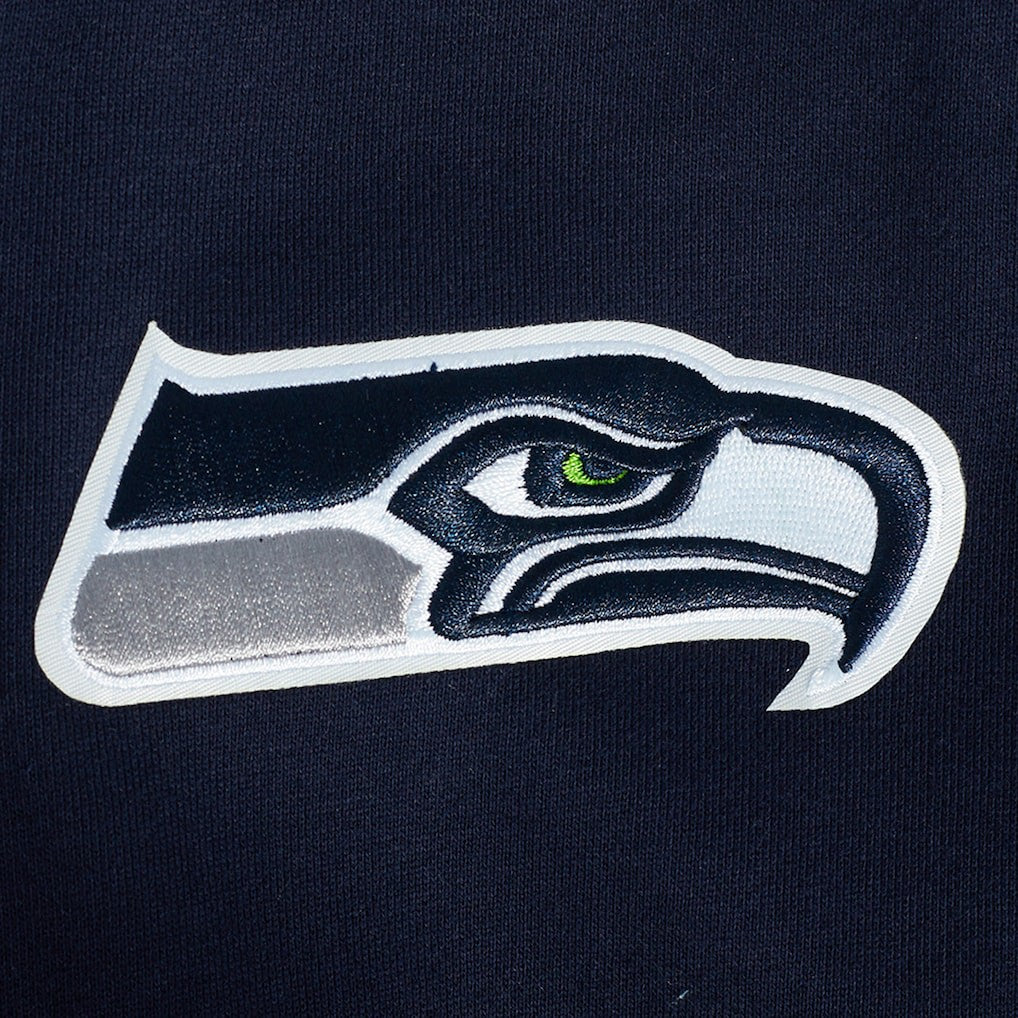 Seattle Seahawks Pro Standard Turn It Up Drop Shoulder Pullover Sweatshirt - College Navy - NFL