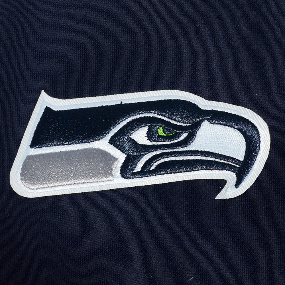 Seattle Seahawks Pro Standard Turn It Up Drop Shoulder Pullover Sweatshirt - College Navy - NFL