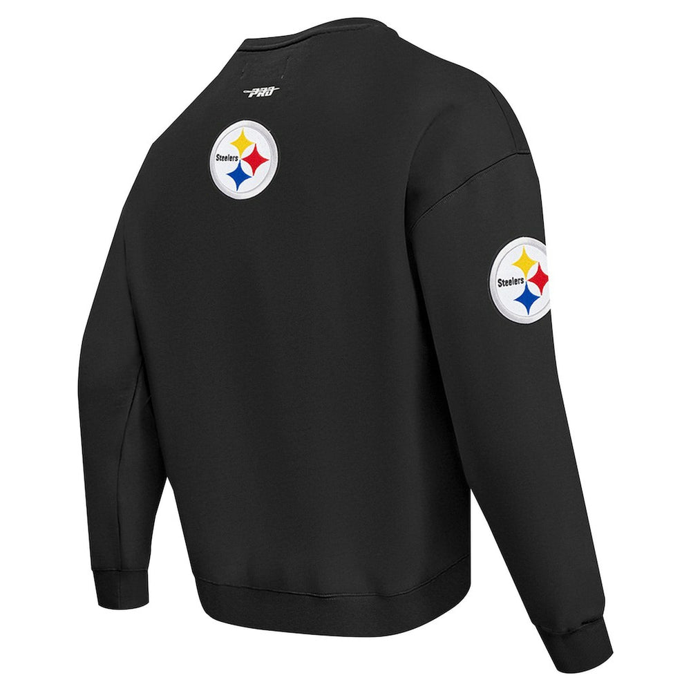 Pittsburgh Steelers Pro Standard Turn It Up Drop Shoulder Pullover Sweatshirt - Black - NFL