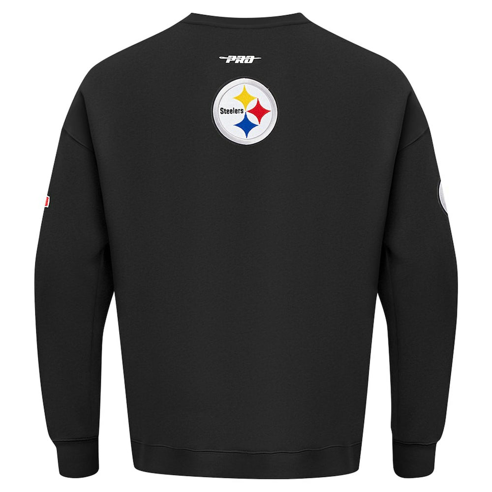 Pittsburgh Steelers Pro Standard Turn It Up Drop Shoulder Pullover Sweatshirt - Black - NFL