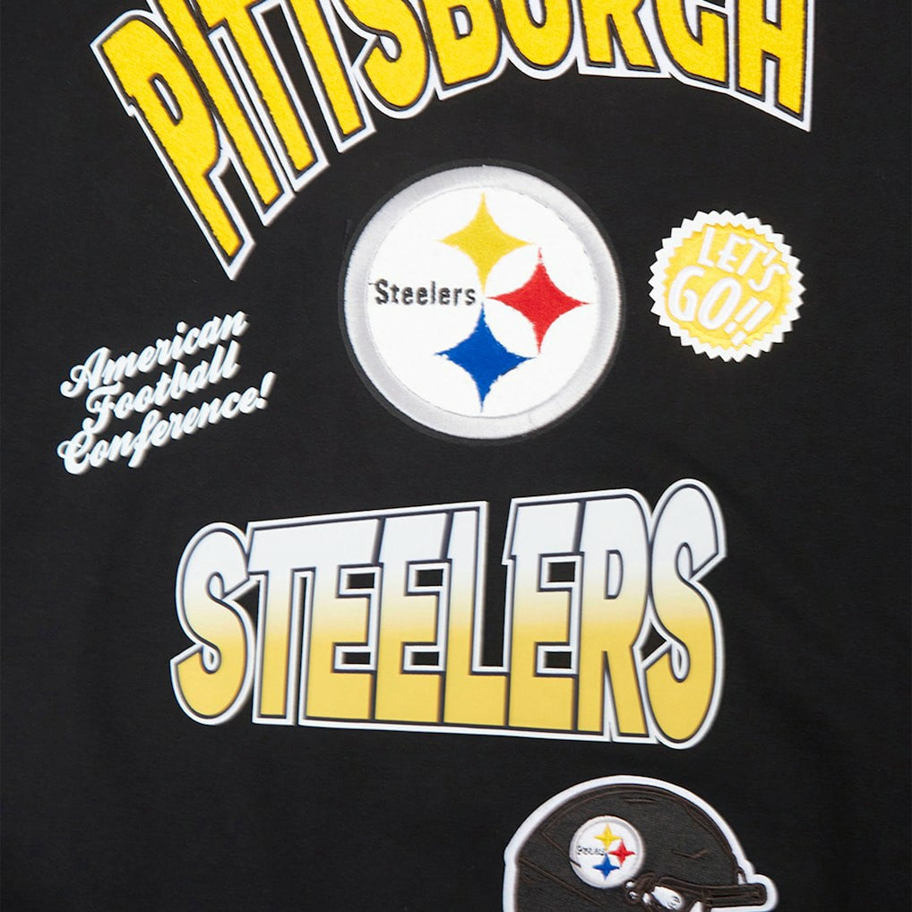 Pittsburgh Steelers Pro Standard Turn It Up Drop Shoulder Pullover Sweatshirt - Black - NFL